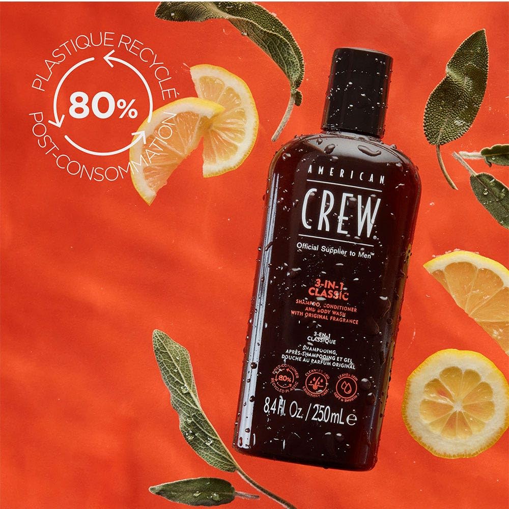 AMERICAN CREW 3 N 1 Shampoo, Conditioner and Body Wash 3.3 oz Beauty & Personal Care AMERICAN CREW