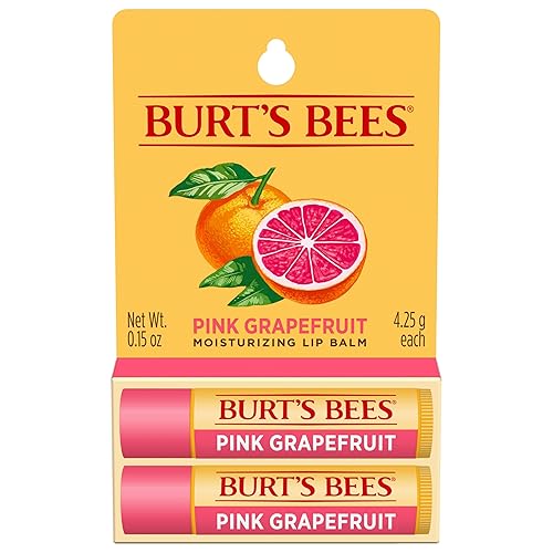 Burt's Bees Lip Balm - Pink Grapefruit, Lip Moisturizer With Responsibly Sourced Beeswax, Tint-Free, Natural Origin Conditioning Treatment, 2 Tubes Beauty & Personal Care Burt's Bees