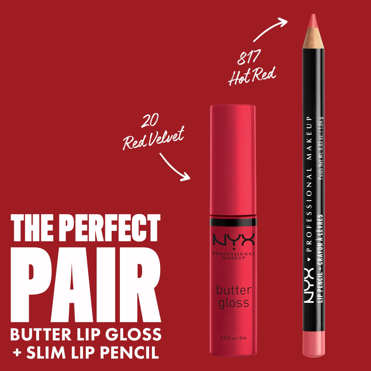 NYX PROFESSIONAL MAKEUP Butter Gloss, Non-Sticky Lip Gloss - Red Velvet (Deep Red) Beauty & Personal Care NYX PROFESSIONAL MAKEUP