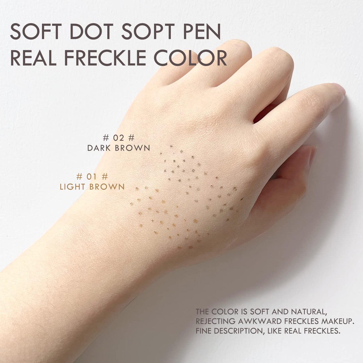 KYDA 2 Pcs Freckle Makeup Pen, Natural Lifelike Freckle Makeup Magic Color, Waterproof Longlasting Soft Dot Sopt Pen, for Natural Effortless Beauty & Personal Care KYDA