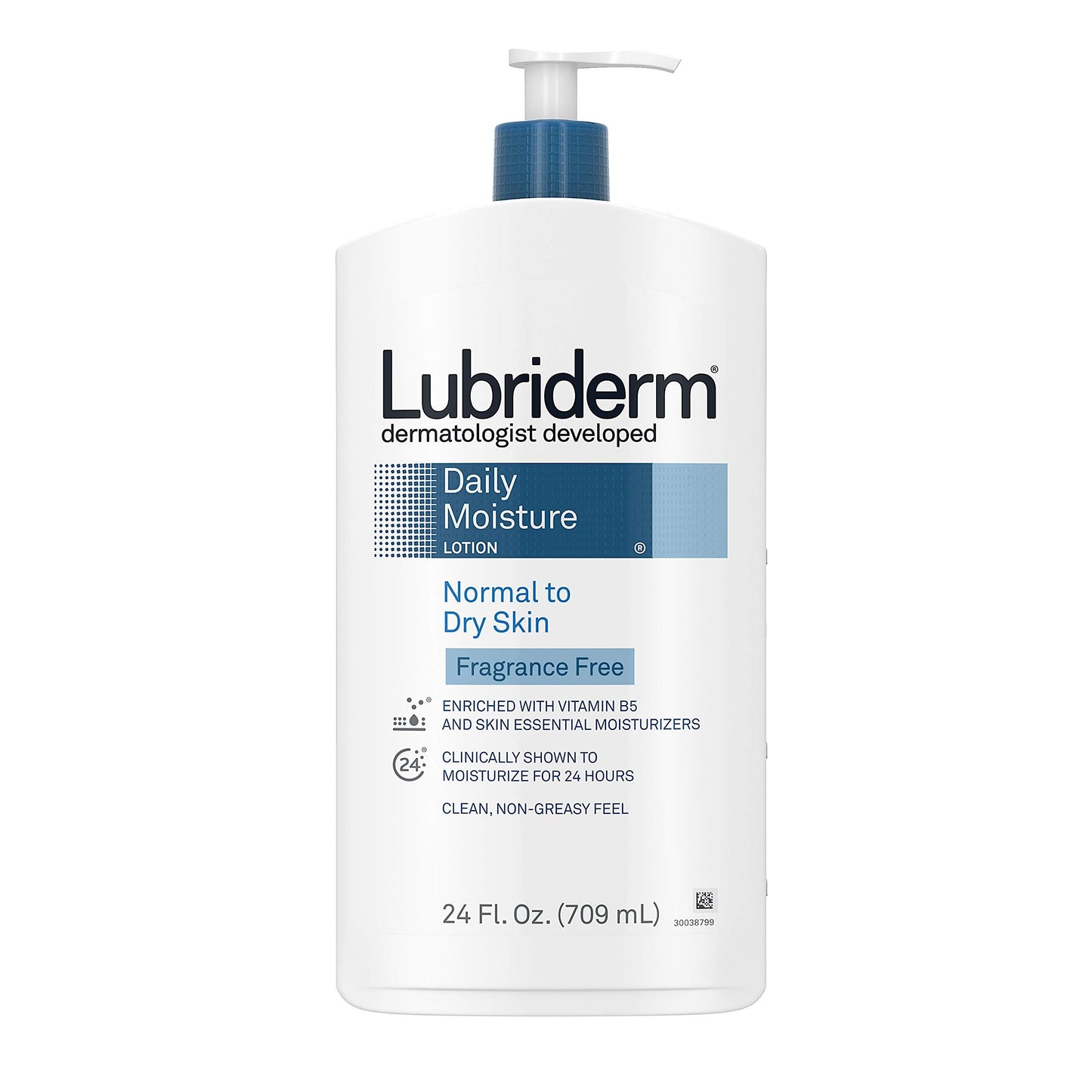 Lubriderm Daily Moisture Hydrating Unscented Body Lotion with Vitamin B5 for Normal to Dry Skin, Non-Greasy and Fragrance-Free Lotion. 24 fl. oz Beauty & Personal Care Lubriderm