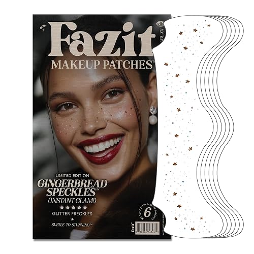 Fazit Makeup Patches - Gingerbread Speckles - Glow Up Make-Up Patches - Cute Glitter Makeup Accessories for Women - Cosmetic Glitter for Face Beauty & Personal Care Fazit