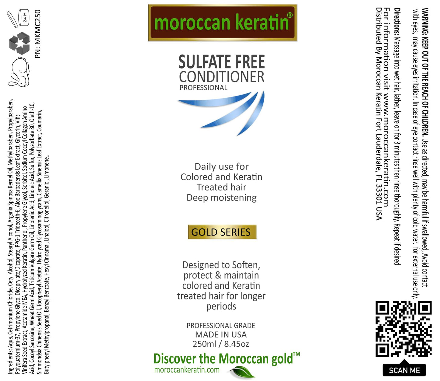 Moroccan Keratin Sulfate Free Shampoo & Conditioner Set Infused with Moroccan Argan Oil Beauty & Personal Care MOROCCAN KERATIN
