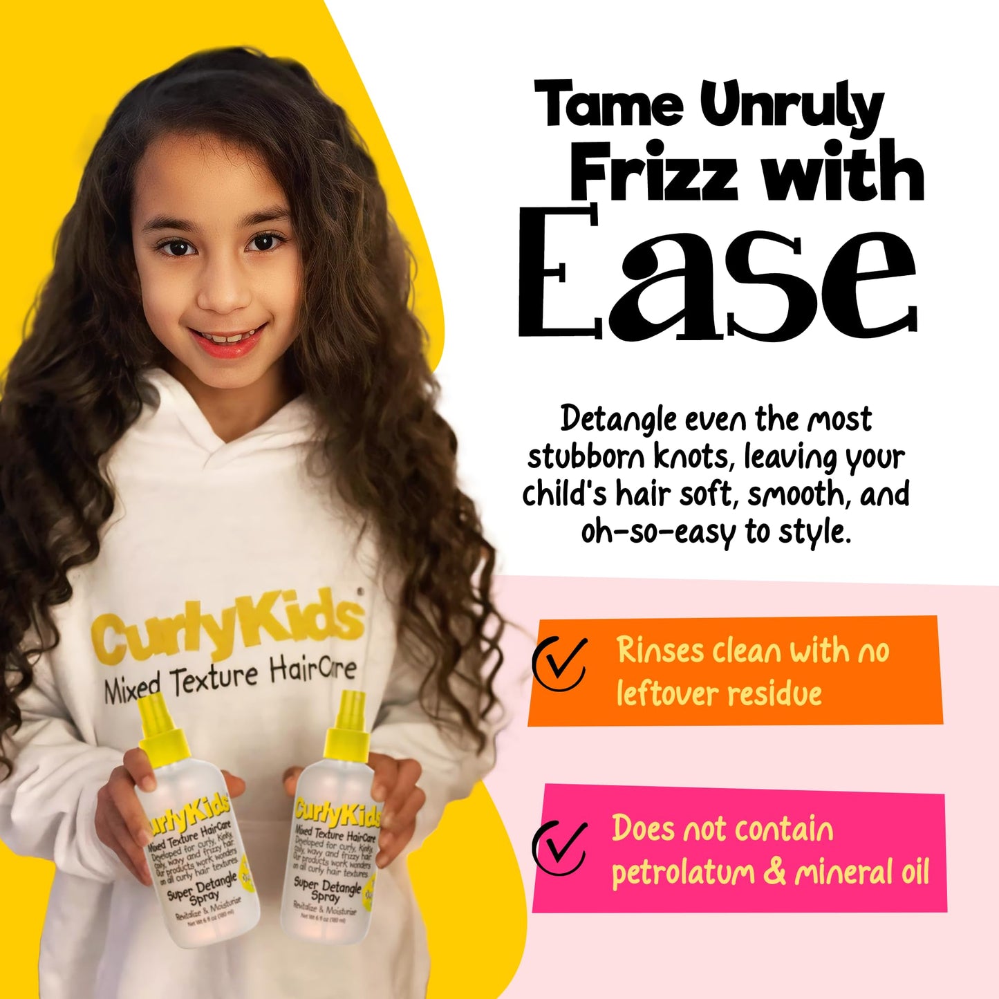 CurlyKids Bundle with Hair Detangler, Kids Shampoo, and Conditioner for Curly, Frizzy & Wavy Hair | Sulfate & Paraben-Free Formula Beauty & Personal Care CurlyKids