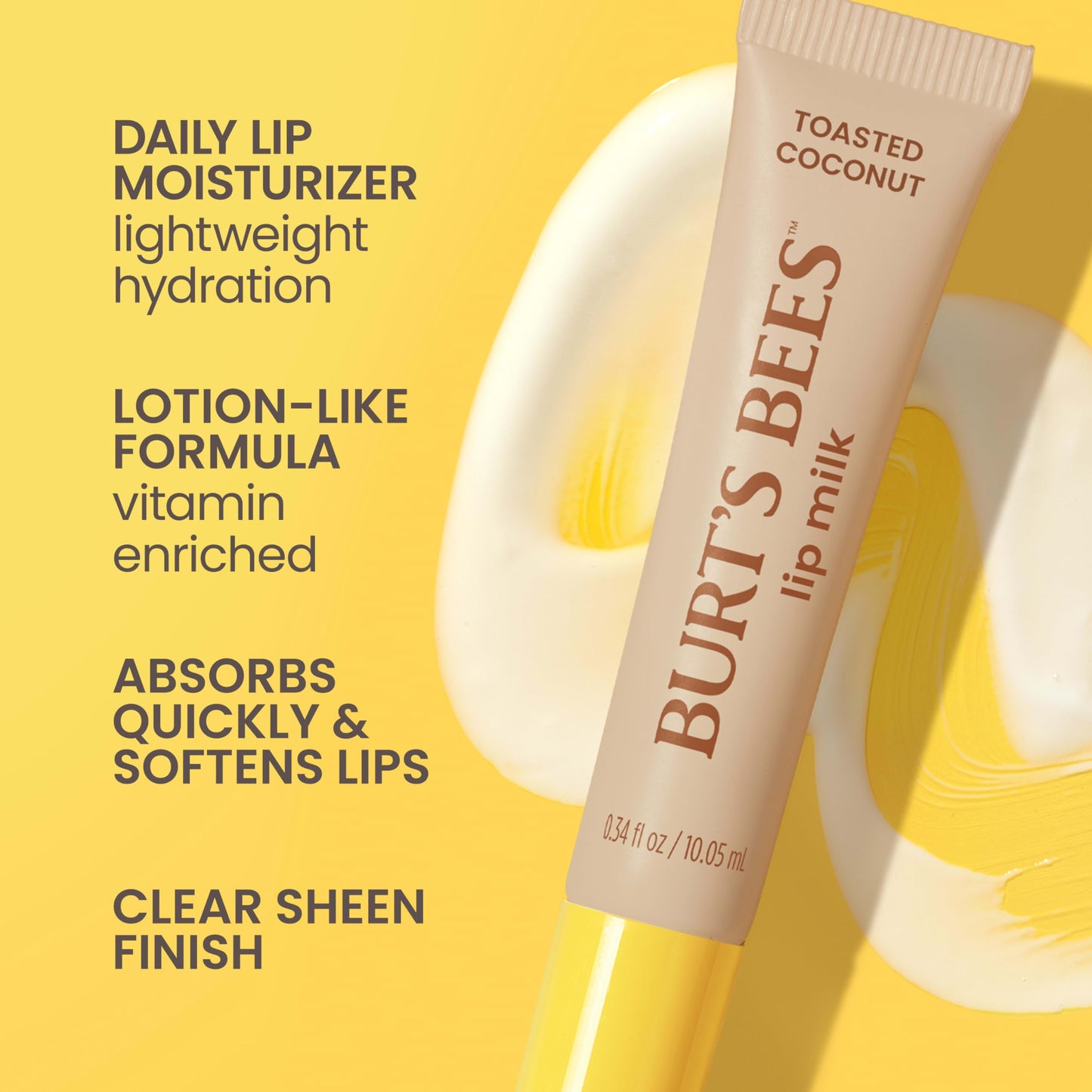 Burt’s Bees Lip Milk, Daily Lip Moisturizer, Toasted Coconut, Vitamin Enriched Moisturizing Lip Balm with Almond Milk and Jojoba Oil, Hydrating Beauty and Personal Care Burt's Bees