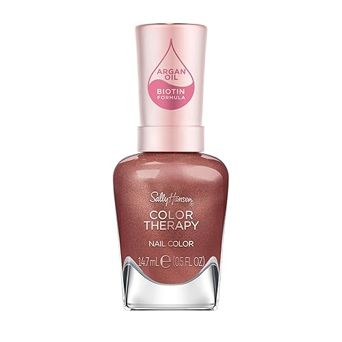 Sally Hansen Color Therapy Nail Polish | Biotin, Argan Oil, Long Lasting, Healthy Nails, Nail Strengthener, Opaque | 196 Raisin the Bar | Chestnut Beauty & Personal Care Sally Hansen