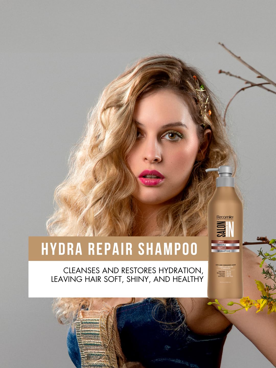 Salon In by Recamier | Hydra Repair Kit - Shampoo, Conditioner (33.8 fl oz Each) & Leave-In (10.1 fl oz) | Dry And Damaged Hair Beauty & Personal Care RECAMIER PROFESSIONAL SALON IN