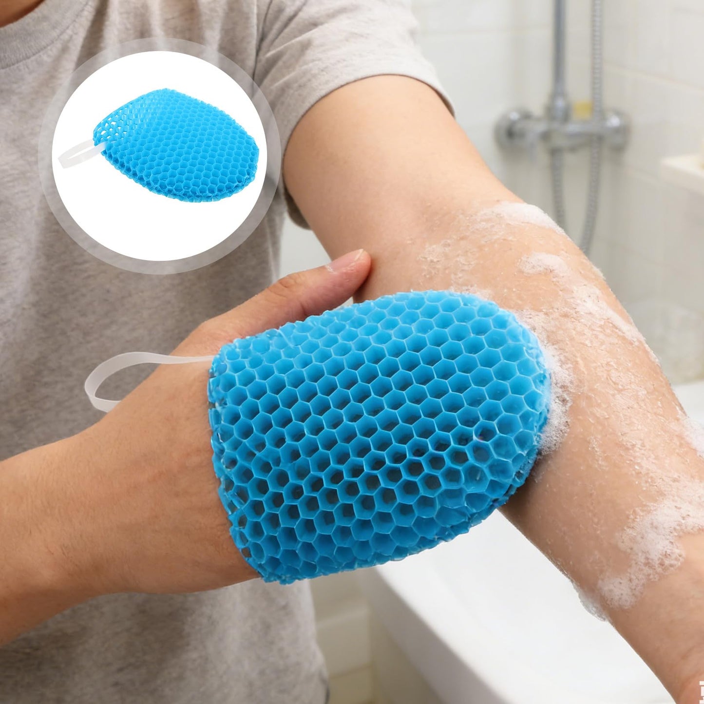TOVINANNA Honeycomb Exfoliating Glove for Shower, Tpu Body Scrub Mitt for Deep Cleansing & Dead Skin Removal, Flexible Bath Mitt for Smooth Skin, Spa Beauty and Personal Care TOVINANNA