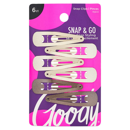 Goody Snap & Go Metal Contour Clips, 6 Count, Blonde, Snap Clips, Suitable for All Hair Types, Pain-Free Hair Accessories for Women, Men, and Kids Beauty & Personal Care GOODY