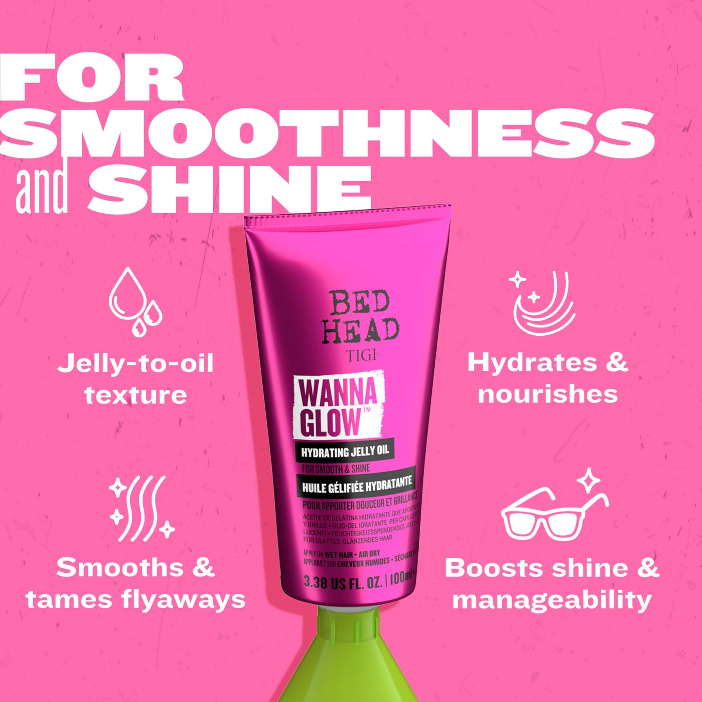 TIGI Bed Head by TIGI Wanna Glow Hydrating Jelly Oil for Shiny Smooth Hair 3.38 fl oz Beauty & Personal Care TIGI