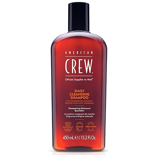 American Crew Shampoo for Men, Daily Cleanser, Naturally Derived, Vegan Formula, Hair Care Gift for Him, Citrus Mint Fragrance, 15.2 fl oz Beauty & Personal Care AMERICAN CREW