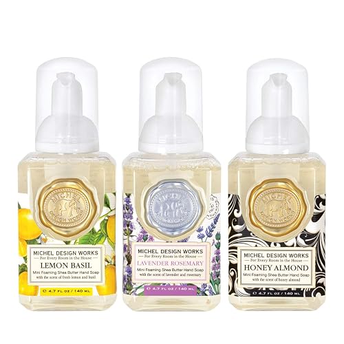 Michel Design Works Mini Foaming Soap 3-Pack Set (Lavender Rosemary, Lemon Basil, Honey Almond) Beauty & Personal Care Michel Design Works