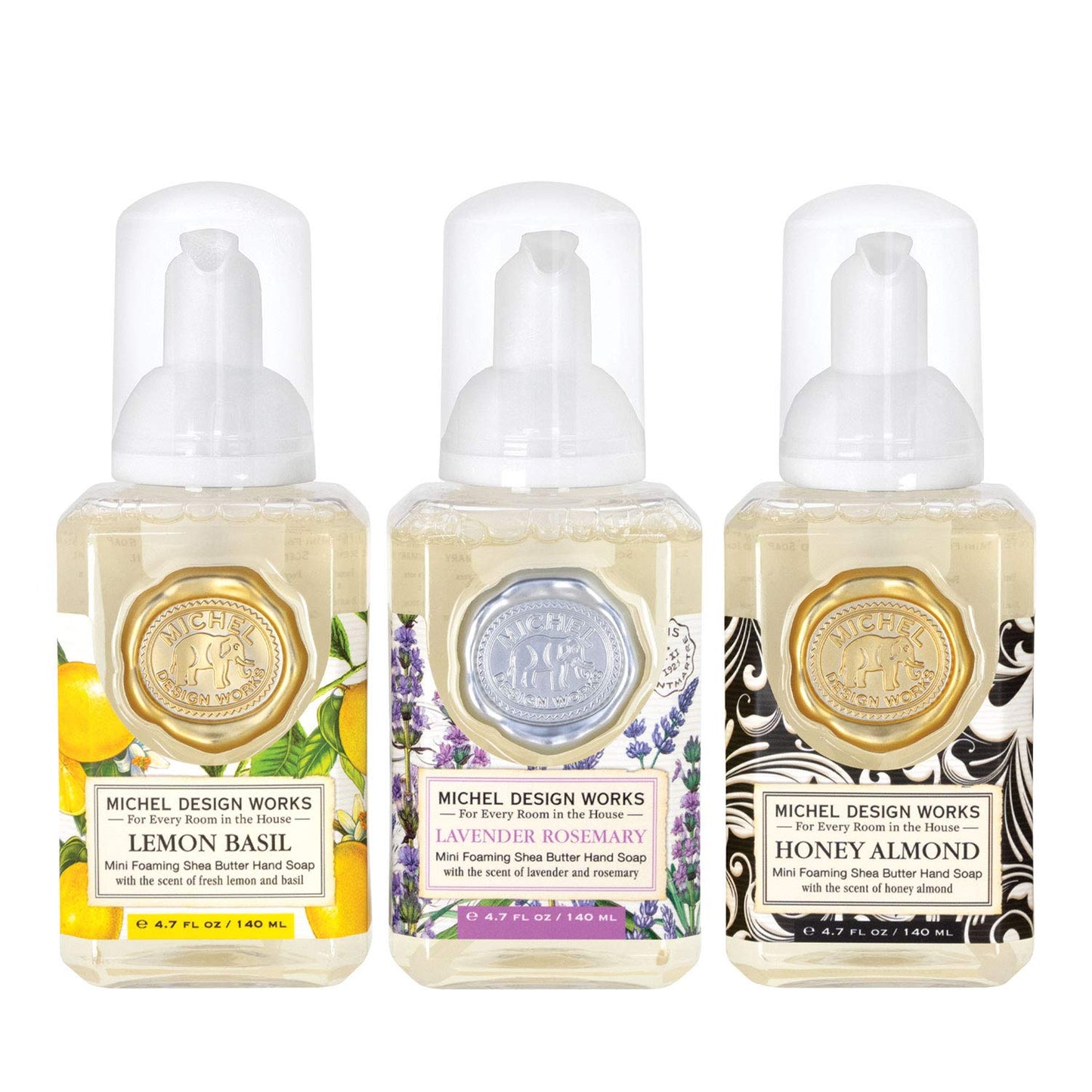 Michel Design Works Mini Foaming Soap 3-Pack Set (Lavender Rosemary, Lemon Basil, Honey Almond) Beauty & Personal Care Michel Design Works