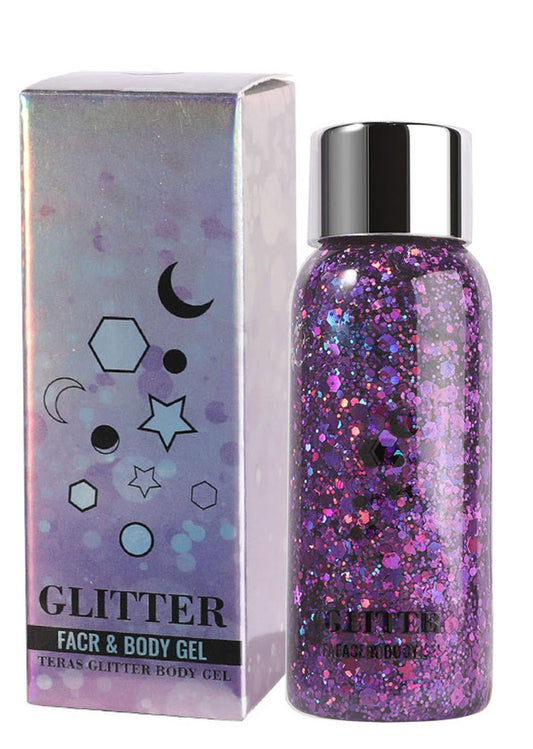 JUDEWY Body Glitter Gel, Face Glitter Body Glitter Glitter Liquid Eyeshadow, Face Hair Nail Glitter, Holographic Makeup Festival Glitter Makeup (07) Beauty & Personal Care JUDEWY
