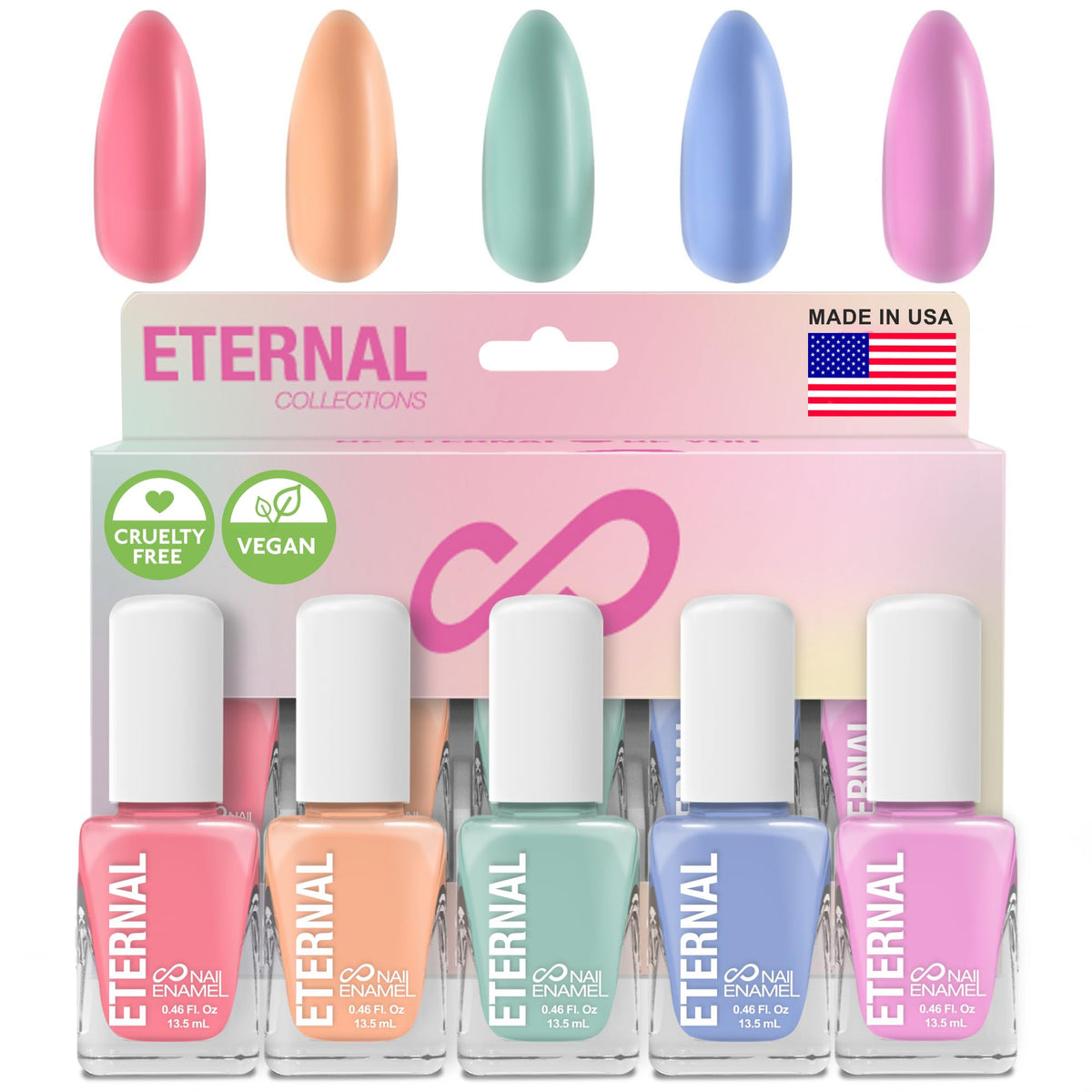 Eternal Pastel Nail Polish Sets for Women (CANDY PASTELS) - Pastel Nail Polish Set for Girls - Long Lasting & Quick Dry Nail Polish Set for Home DIY Beauty & Personal Care Eternal