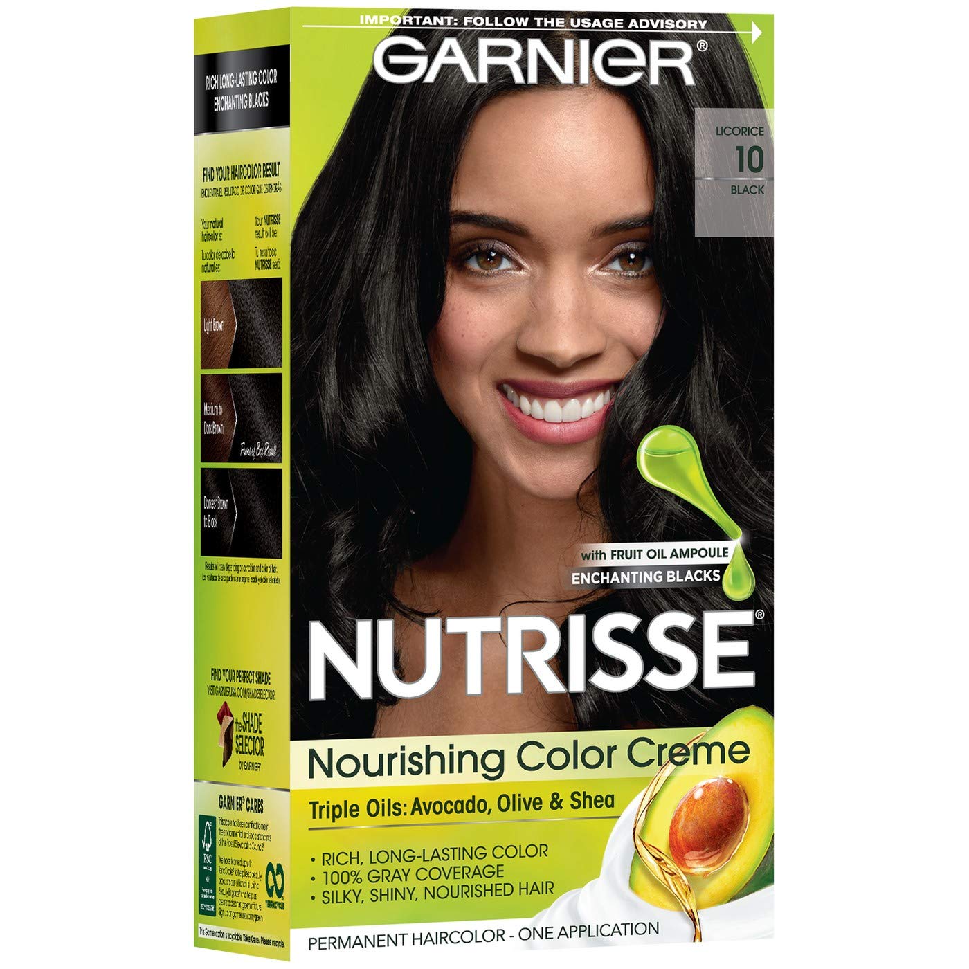 Garnier Nutrisse Nourishing Color Creme Black [10] 1 ea (Pack of 3) Beauty & Personal Care NUTRISSE