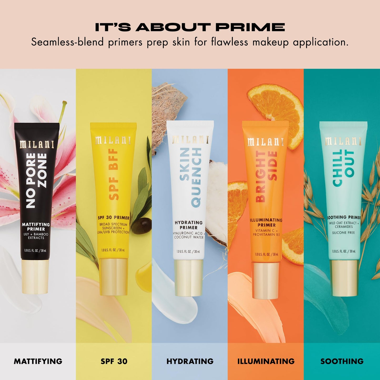 Milani Face Primer for Makeup - SPF BFF Primer with Broad Spectrum Sunscreen SPF 30 UVA UVB Protection, 1.0 Fl. Oz Beauty & Personal Care Milani