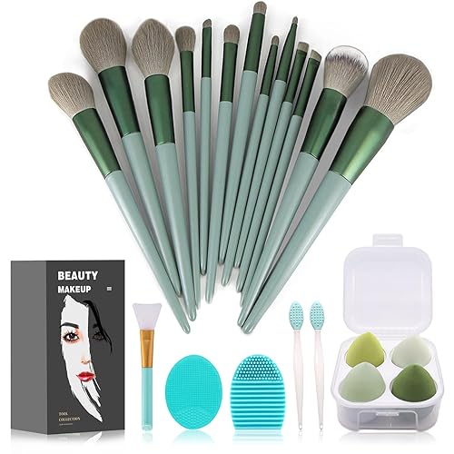 Koccido Makeup Brushes 22 Pcs Makeup Kit,Foundation Brush Eyeshadow Brush Make up Brushes Set (Green, 22 Piece Set) Beauty & Personal Care Koccido