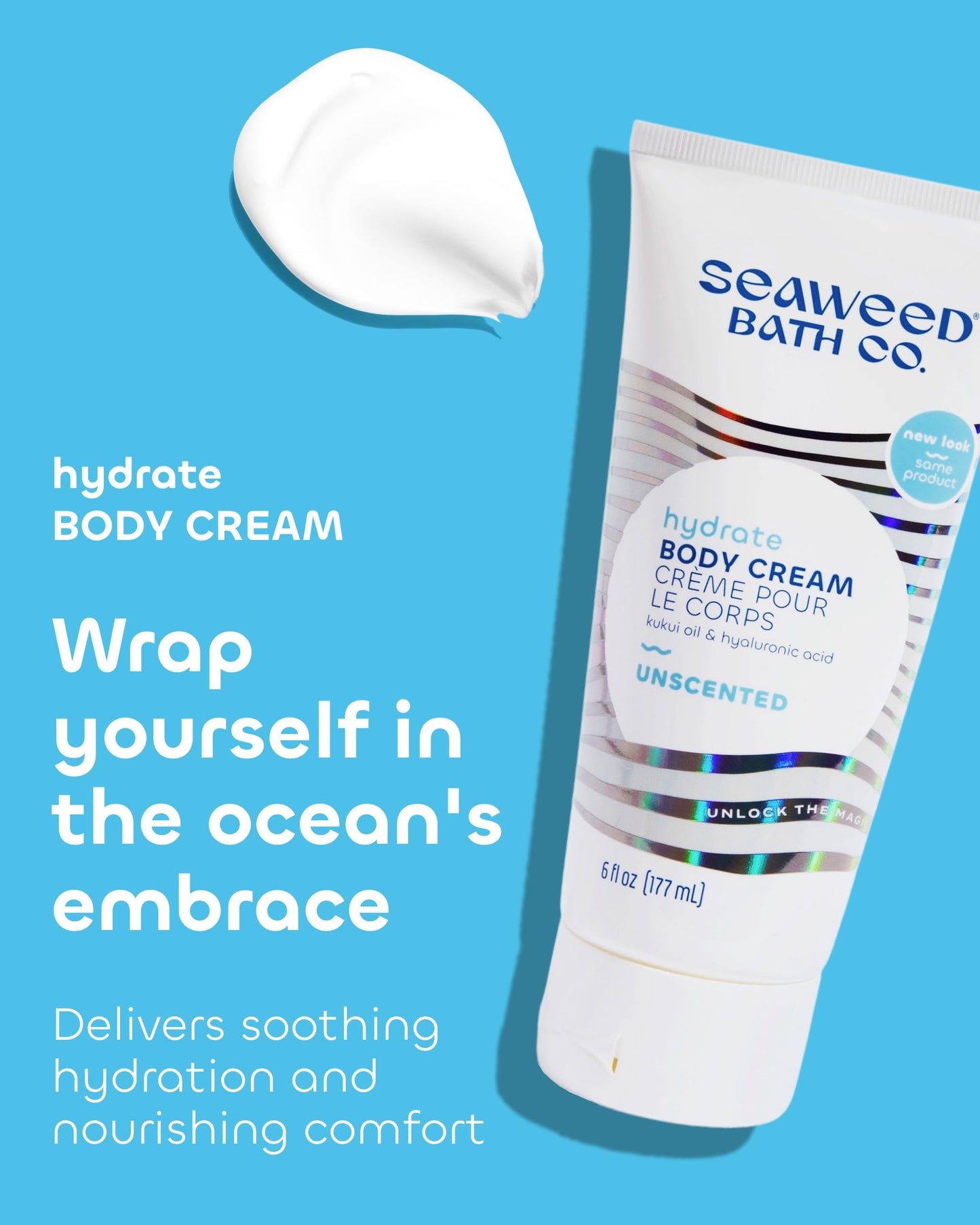 Seaweed Bath Co. Hydrate Body Cream - Unscented | Nourishing Moisturizer for Body and Hands | With Vitamin E, Hyaluronic Acid and Shea Butter For Dry Beauty & Personal Care The Seaweed Bath Co.