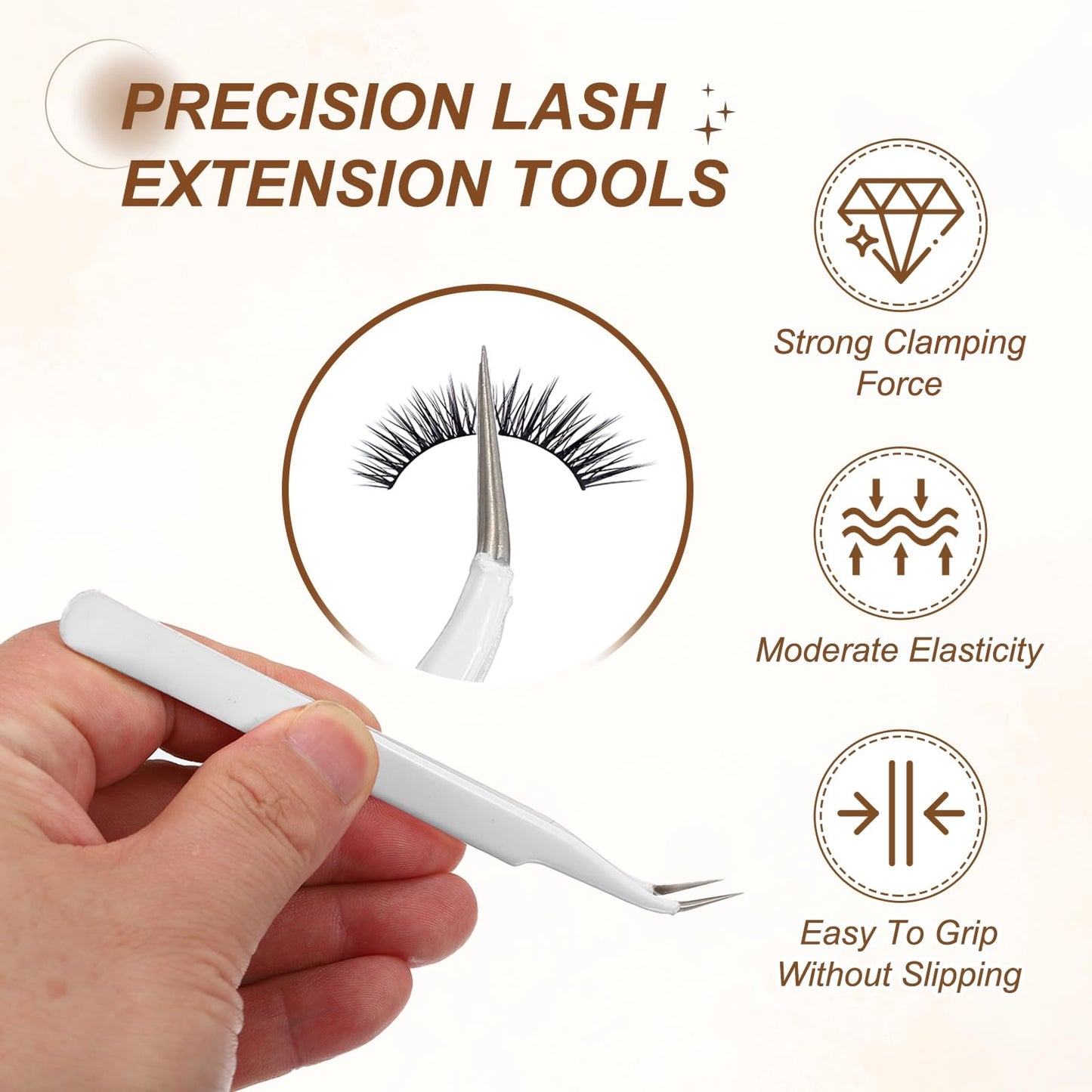 HARFINGTON 9Pcs Curved Pointed Craft Tweezers with Protective Cover, Anti-Static Stainless Steel Precision Tweezers Casual Beauty Tools for Eyelash Beauty and Personal Care HARFINGTON