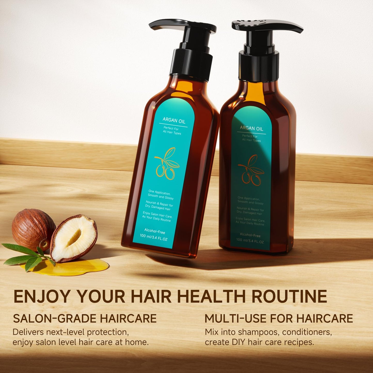 Outccogo Moroccan Argan Oil, Hair Oil for Frizzy Hair, Nourishing Smooths Moroccan Hair Oil for Frizz Control Curly Long Dry Damaged Curly Hair Beauty & Personal Care Outccogo
