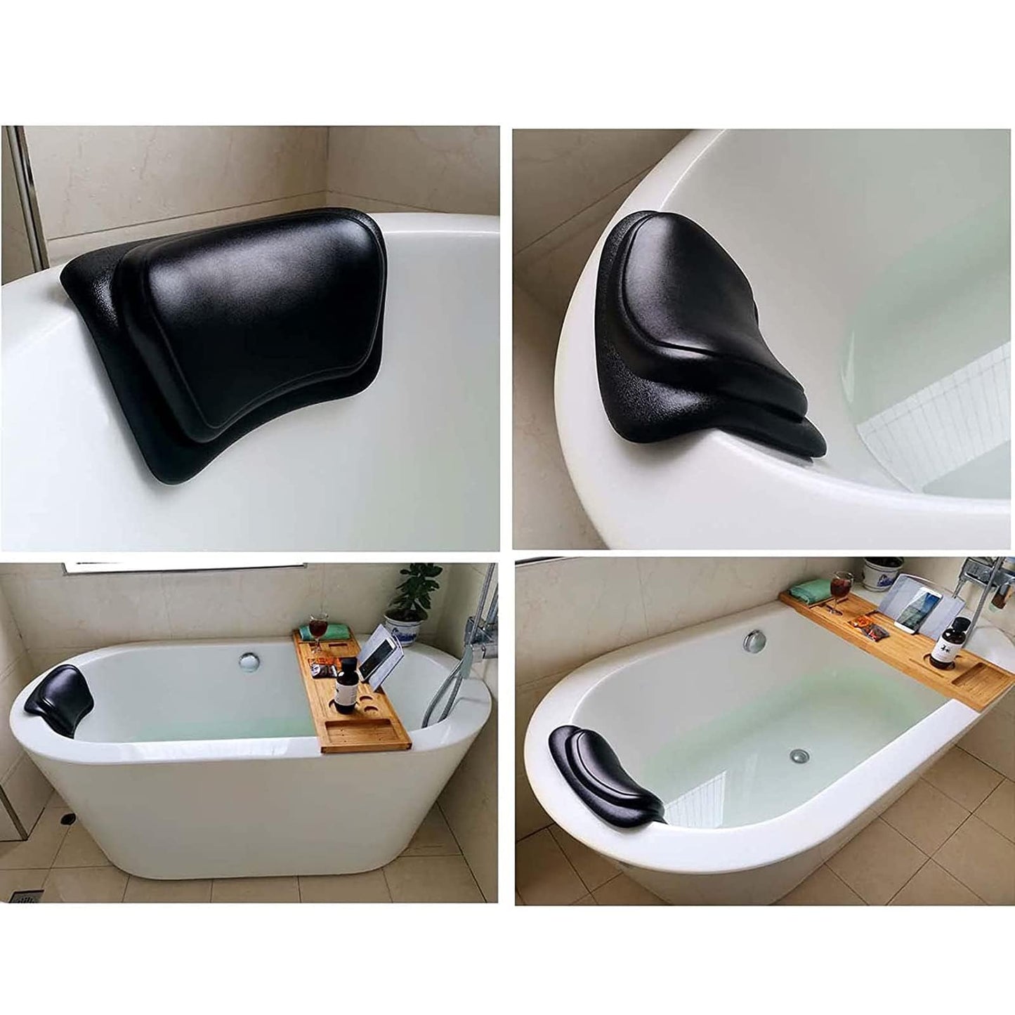 LNGCLTEZ Ergonomic Bath Tub Pillows with Suction Cups, Bath Pillow for Tub, Bathtub Pillow Rest for Home Spa, Soft, Waterproof Headrest,White Beauty and Personal Care LNGCLTEZ