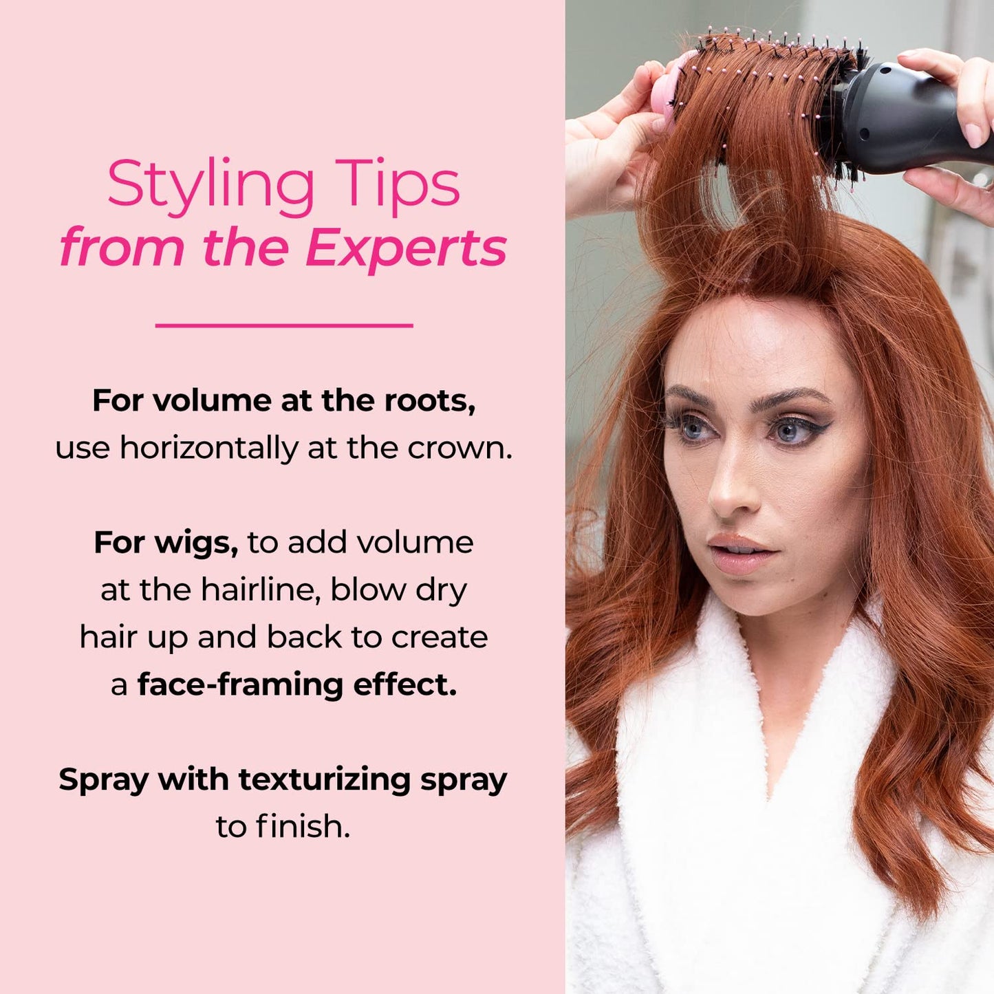 Milano Collection Hot Air Hair Brush Dryer, Quick & Easy Styling, Hair Volumizer for Human Hair Wigs & Natural Hair, Lightweight Round-Shaped Barrel Beauty & Personal Care MILANO COLLECTION