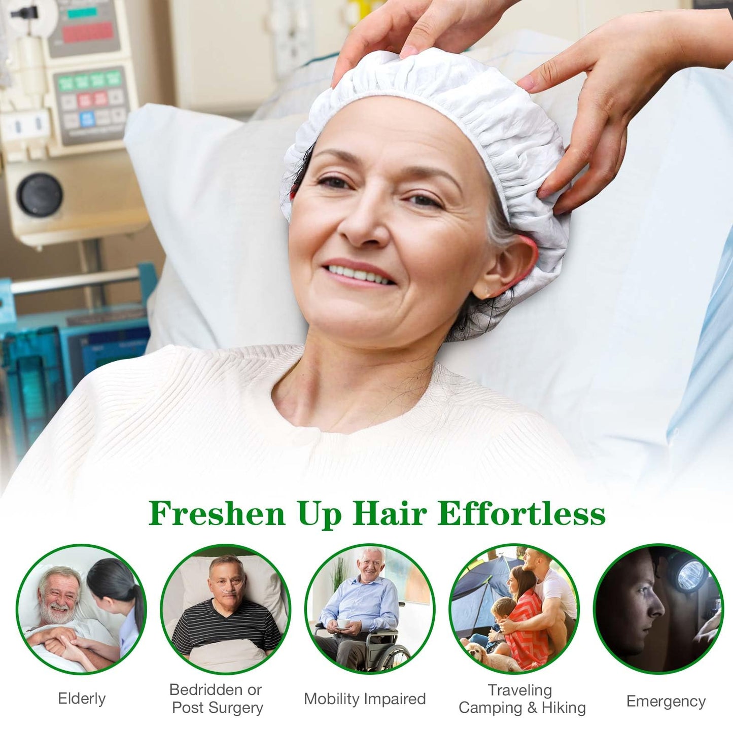 Shampoo Caps No Rinse, 12 Pack Waterless Shampoo Caps for Bedridden Patients and Elderly, Rinse Free Hair Washing Shower Caps for Post Surgery Beauty and Personal Care BestLink