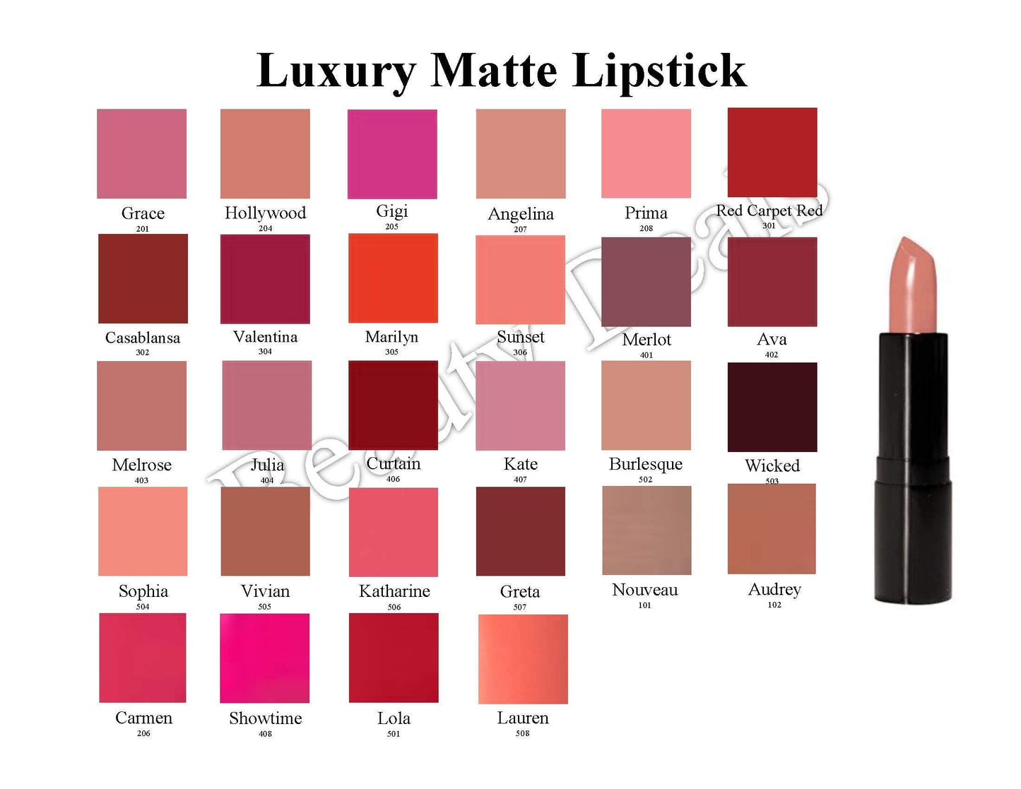 Beauty Deals Luxury Matte Lipstick Luxurious Hydrated Creamy Lipstick (Melrose) Beauty & Personal Care Beauty Deals