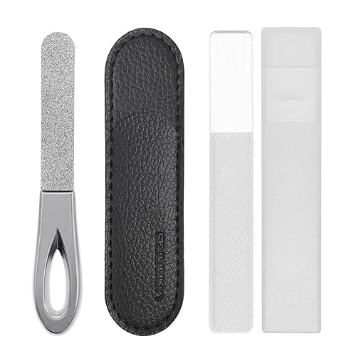 VOGARB Travel Nail Files for for Thick Toenails, 3.6 Inch Diamond Nail File for Natural Nails, Double Sided 180 Diamond Grits Emery Boards for Men Beauty & Personal Care VOGARB