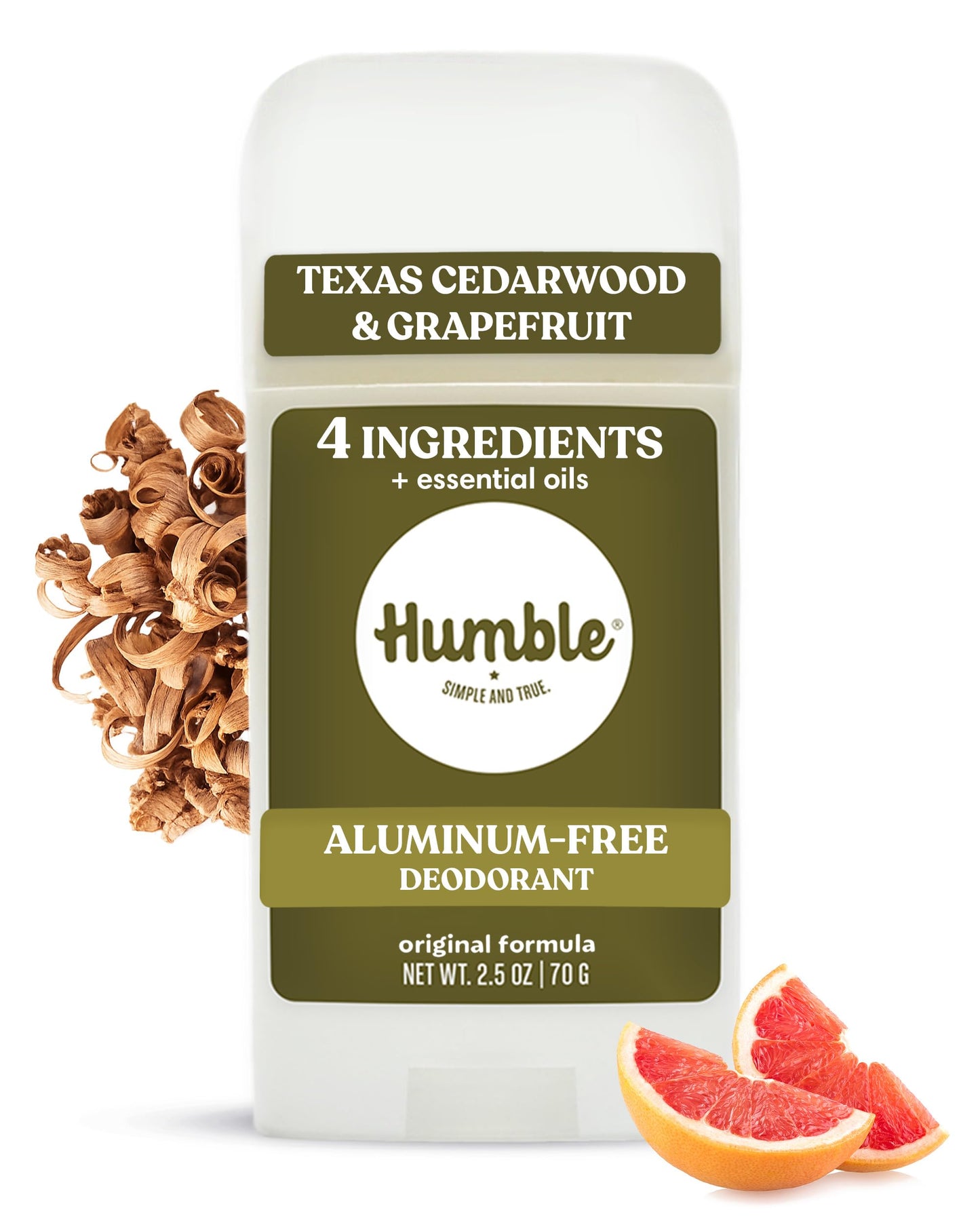 Humble Aluminum-Free Deodorant for Women & Men, Texas Cedarwood & Grapefruit - Clean & Fresh Natural Deodorant Stick with Essential Oils Beauty and Personal Care HUMBLE SIMPLE AND TRUE.