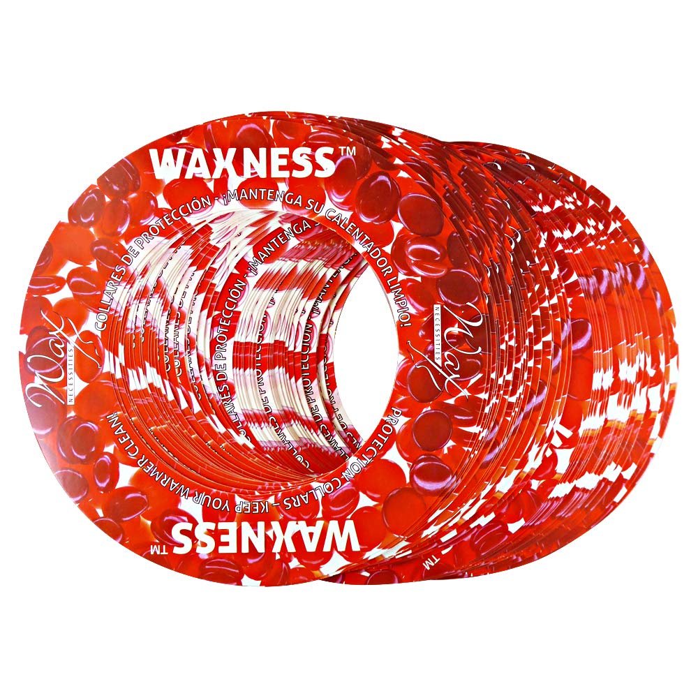 Waxness Waxing Multi-fit Protection Collars 50 Pack Red Fits Most 14 to 16 Ounces Tins and Pots Beauty and Personal Care Wax Necessities