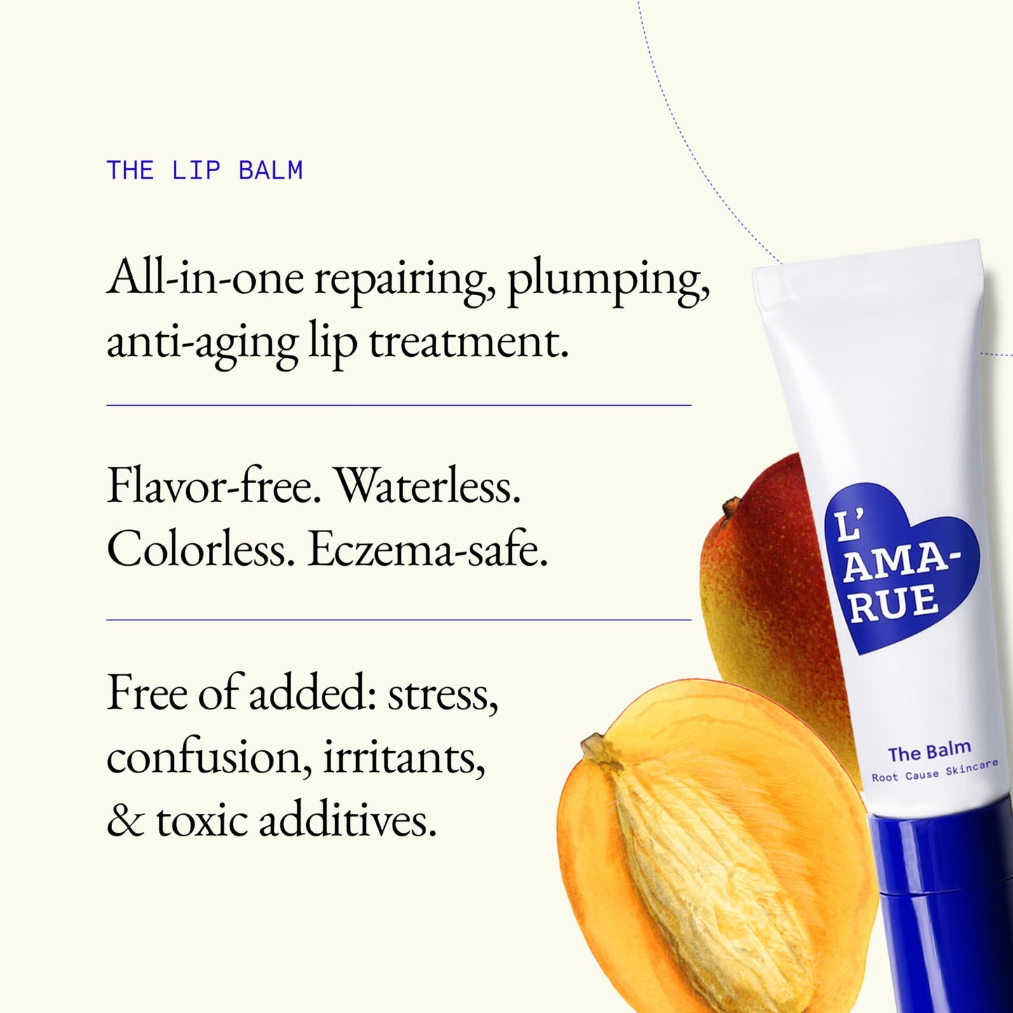 L'AMARUE Lip Repair Balm - 0.33 fl oz: Intensive Repair for Dry, Cracked, Aging Lips - Hydrating, Moisturizing & Soothing - Chapped Lips & Helps in Beauty and Personal Care L'AMA-RUE L'AMARUE