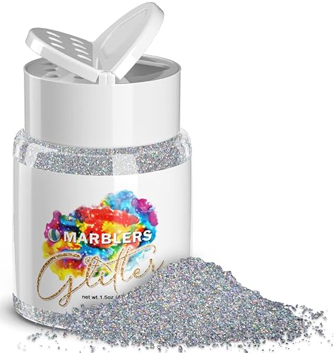 MARBLERS Holographic Glitter [Holo Silver] 1.5oz (42g) | Fine | Non-Toxic, Vegan, Cruelty-Free | Face, Body, Eyeshadow, Hair, Festival, Party Makeup | Beauty & Personal Care MARBLERS