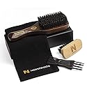 NORSEWOOD Boar Bristle Brush for Shine and Texture - Stiff Bristles for Medium Hair/Beards, Cleaning Brush Included Beauty & Personal Care Norsewood