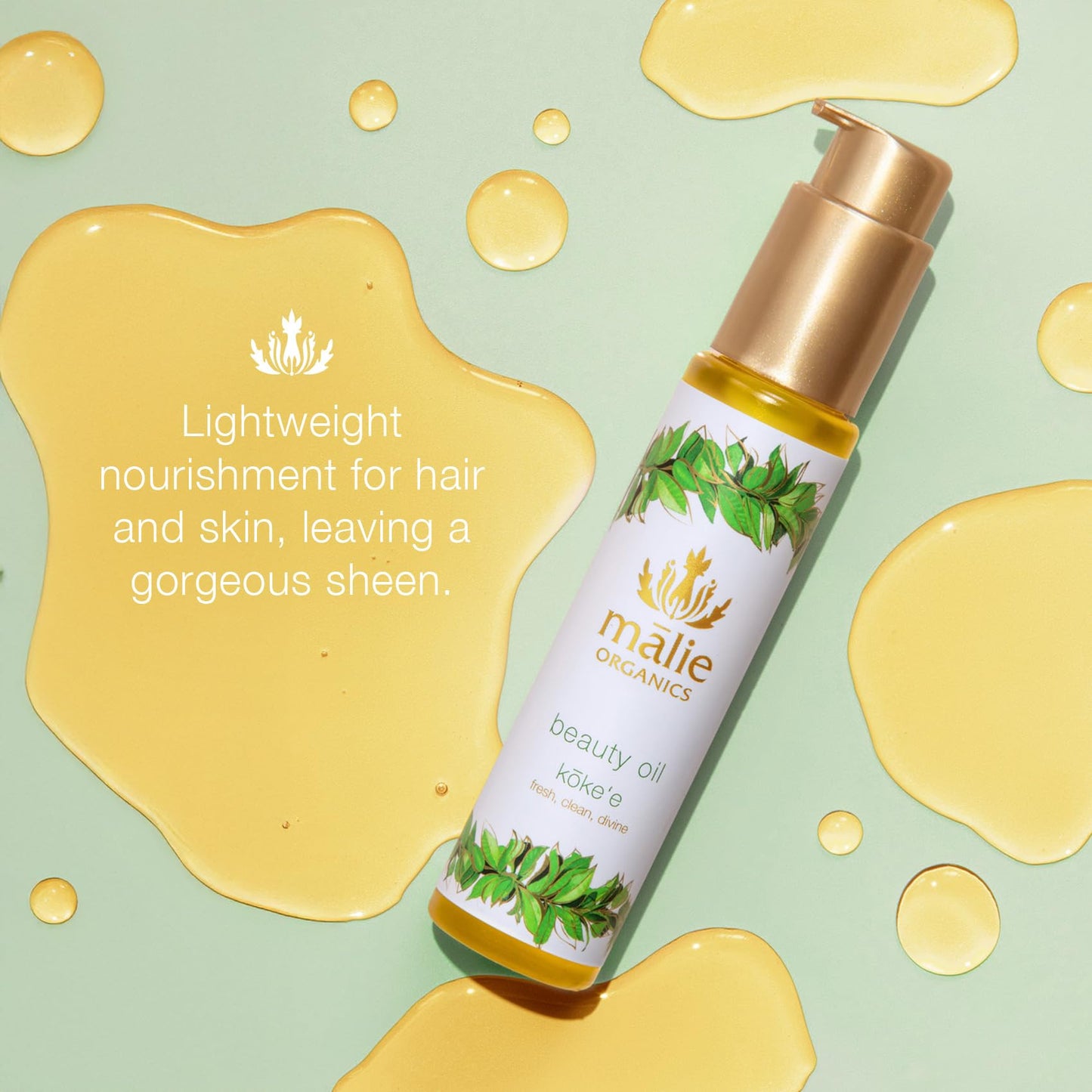 M?lie Organics Beauty Oil, K?ke‘e Scent, Multi-Use Moisturizer for Skin + Hair + Bath, Jojoba + Avocado + Coconut Oils, Vegan, 2.5 oz Beauty & Personal Care Malie Organics