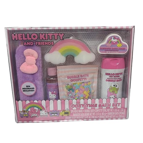 Centric Beauty Hello Kitty and Friends Cozy Time Bath Set, Includes Spa Head Band, Bubble Bath Confetti (30g), Rainbow Bath Bomb, Rainbow Bath… Beauty & Personal Care Centric Beauty