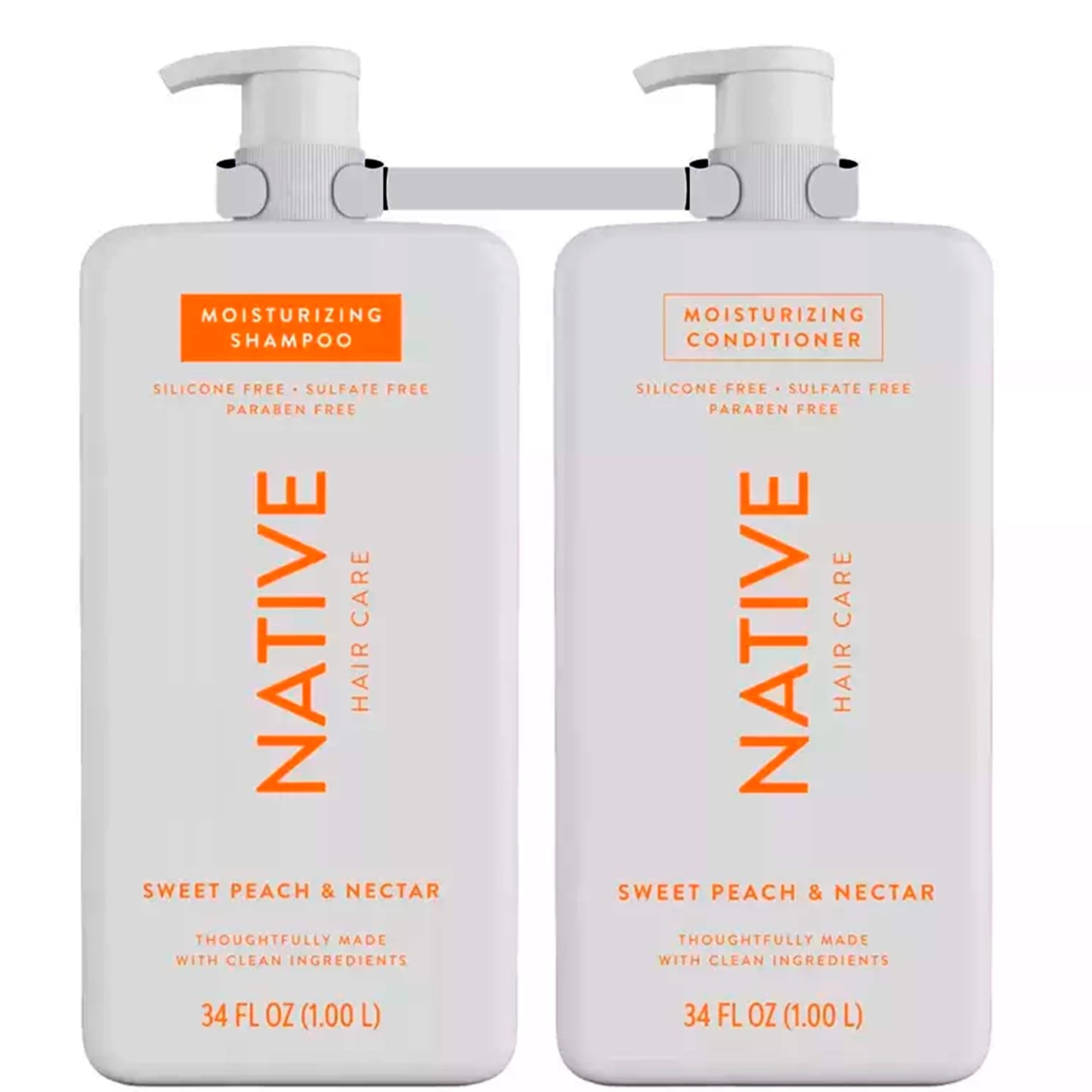 Native Sweet Peach & Nectar Shampoo & Conditioner, 34 Fl. Oz. - Pack Of 02. Beauty & Personal Care Native