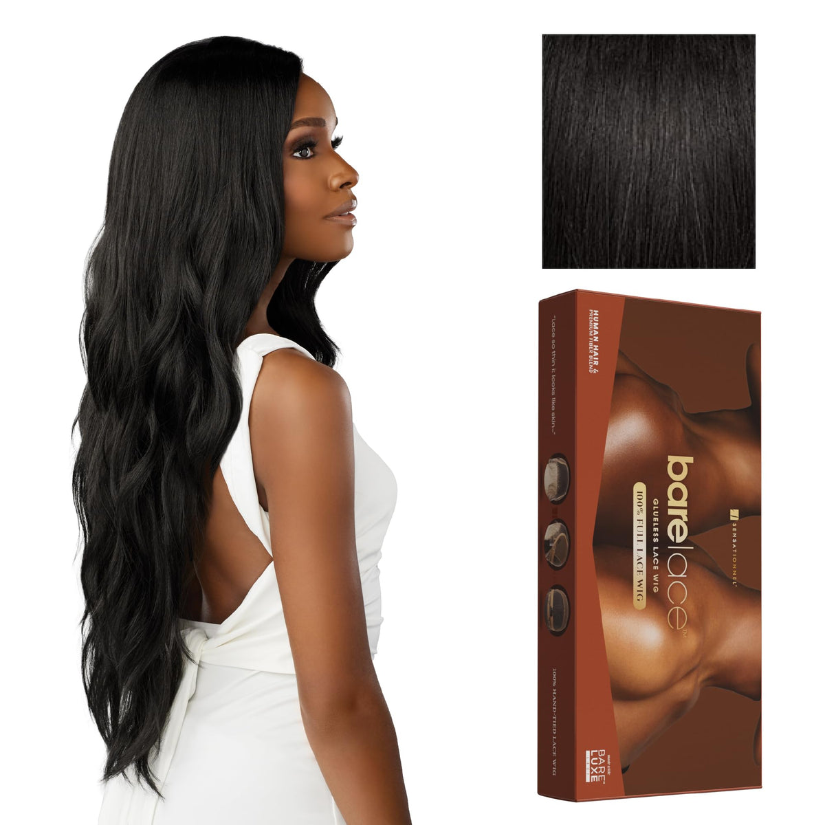 Sensationnel Bare Lace FullLaceWig-Unit 5, 1B OFFBLACK
