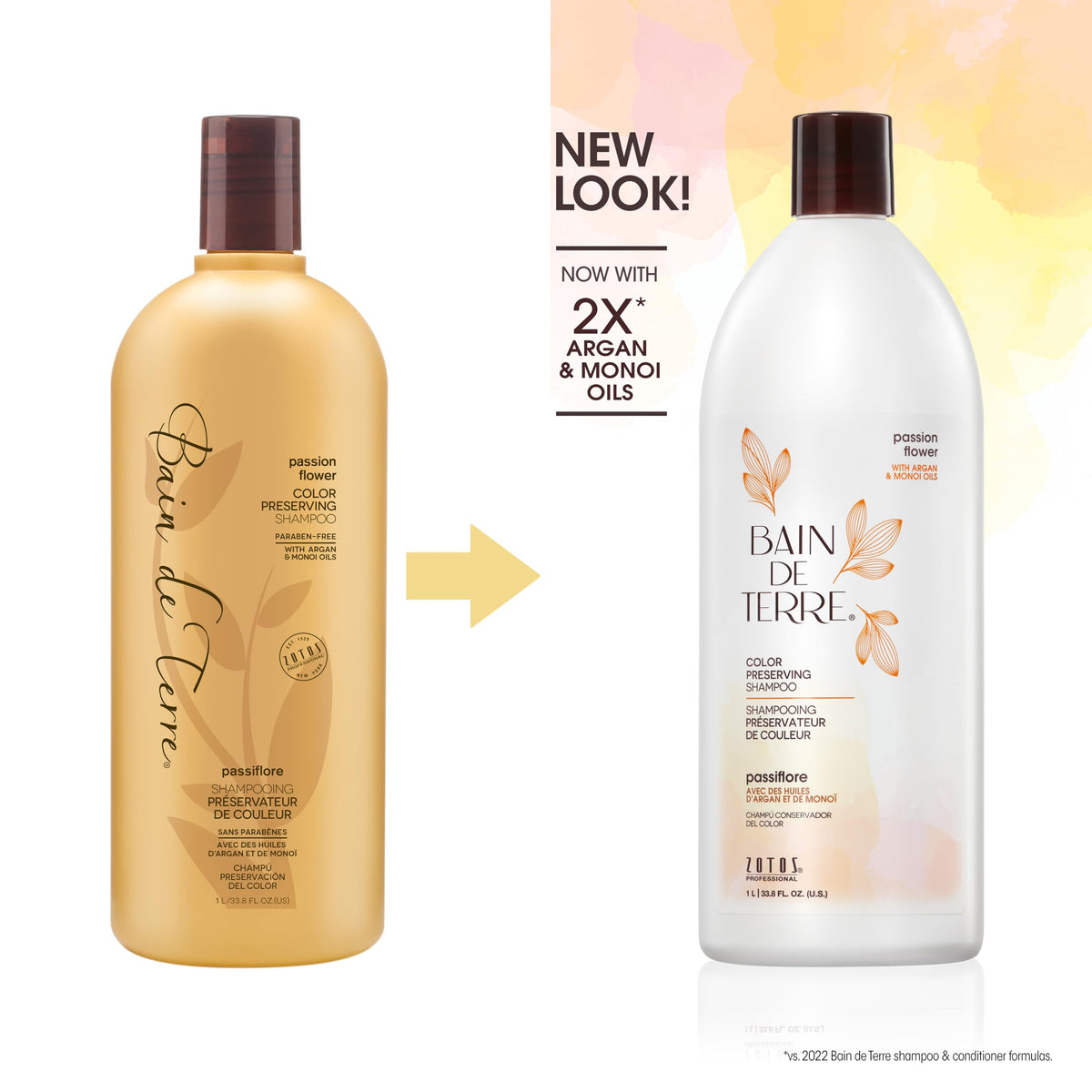 Bain de Terre Passion Flower Color Preserving Shampoo, for Vibrant Color & Protection from Fading, with Argan & Monoi Oils, Paraben-free, Vegan, 33.8 Beauty & Personal Care Bain de Terre