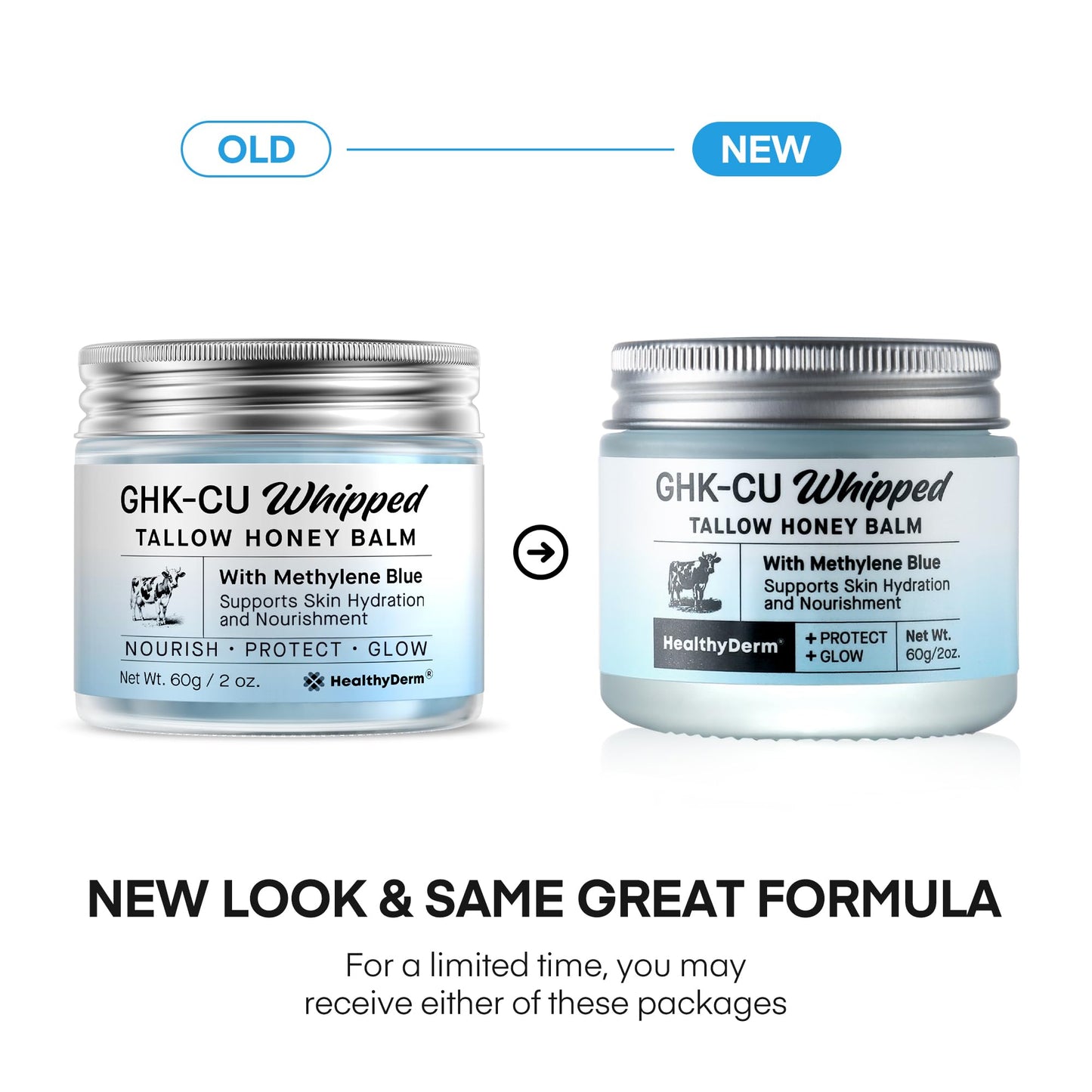 HealthyDerm Copper Peptides GHK-Cu Beef Tallow for Skin: Blue Balm with Methylene Blue, Manuka Honey & Vitamin E - Natural Face and Body Moisturizer Beauty and Personal Care HealthyDerm