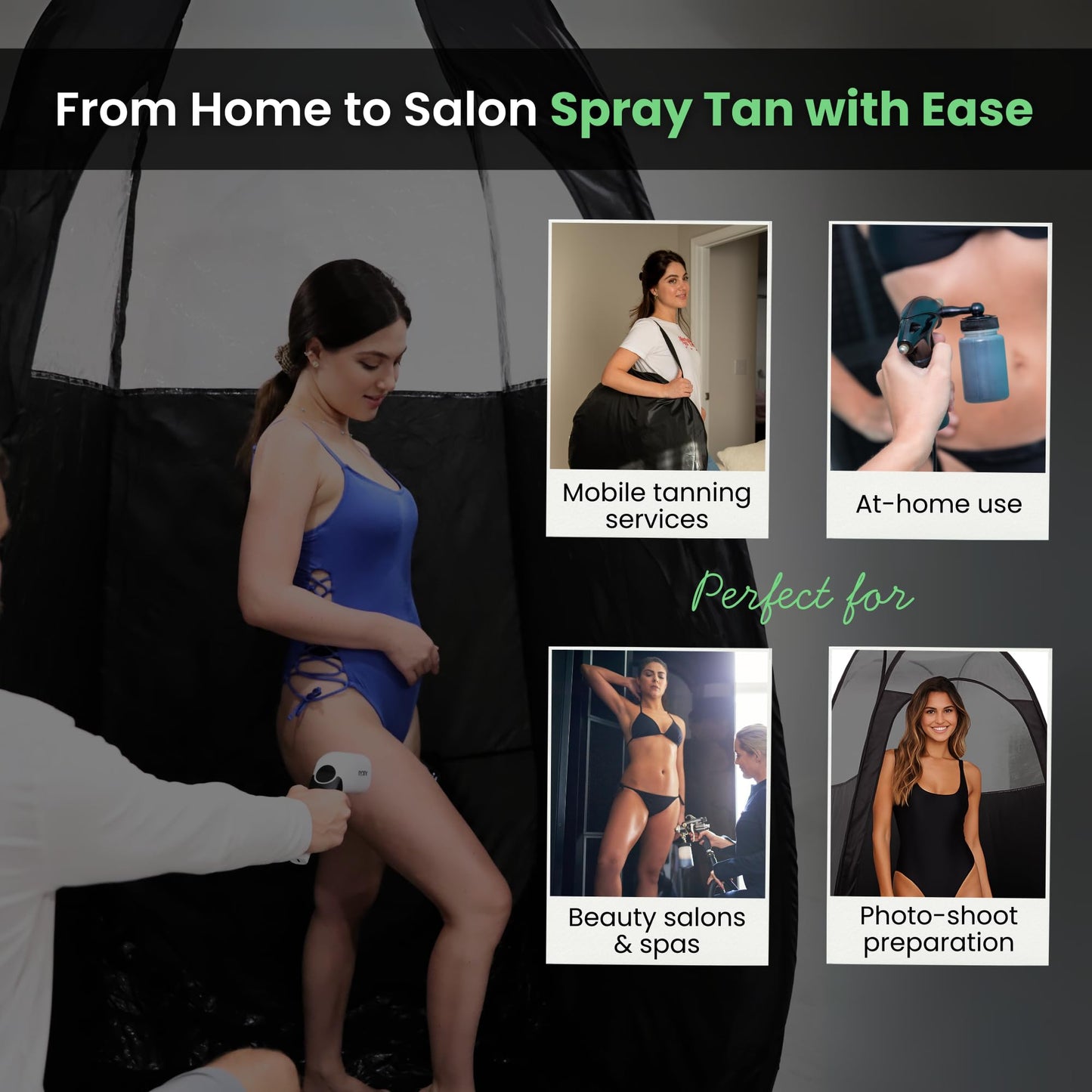 KobbTan Large Deluxe Spray Tan Tent - Pop Up Tent Portable Tanning Booth with Carry Case - Clear Window for Perfect Spray Tanning - Extraction Fan Beauty & Personal Care KOBBTAN