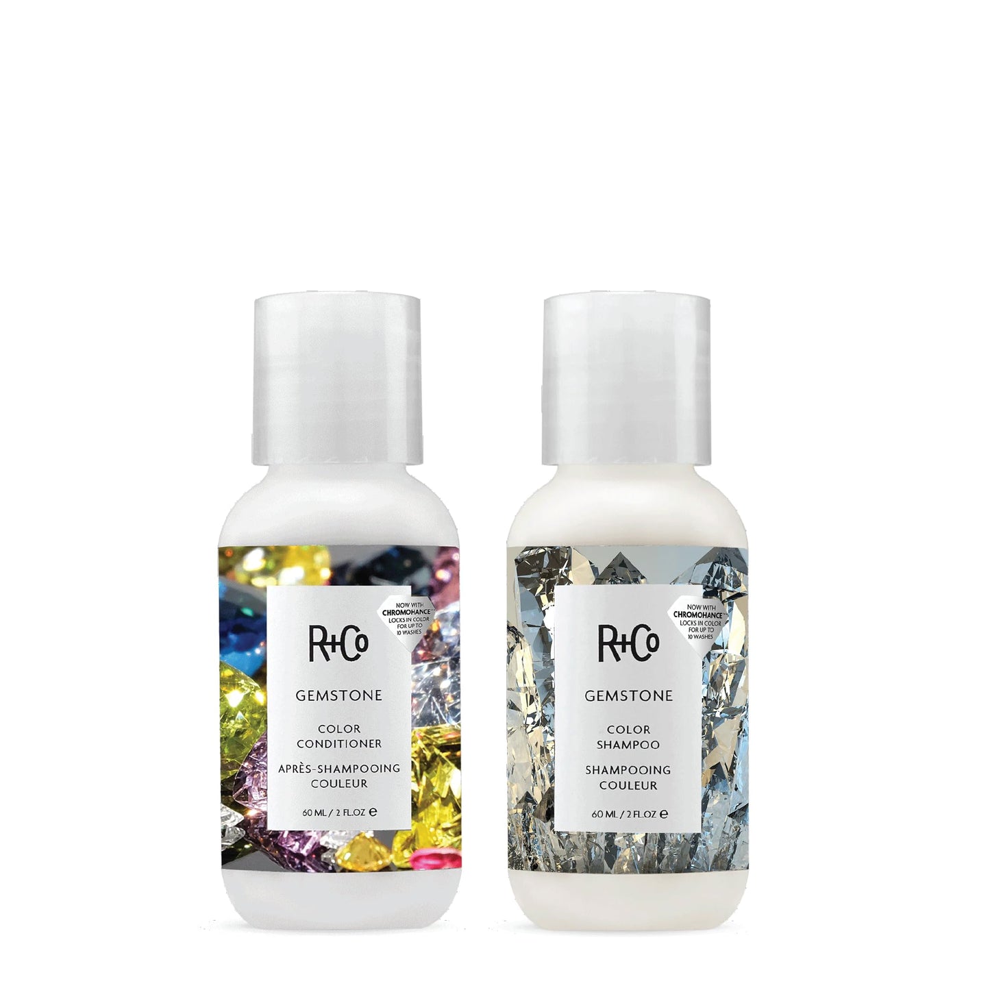 R+Co Gemstone Color Protection Shampoo + Conditioner Travel Set| Protects Color, Repairs & Nourishes | Vegan + Cruelty Free | 2oz (Pack of 2) Beauty & Personal Care R+Co