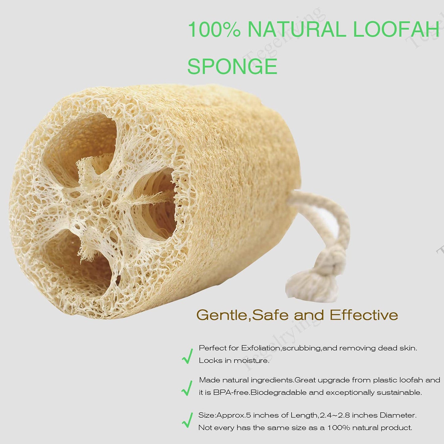 Tegelrying Loofah Sponge Exfoliating,6 Packs Natural Loofa Large Back Scrubber for Men Women Bath Shower Body Skin Care Cleansing Luffa 5 inches Long Beauty and Personal Care Tegelrying