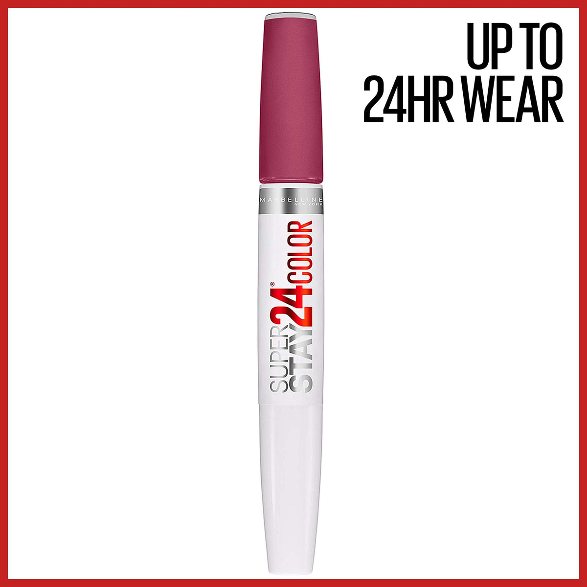 Maybelline Super Stay 24, 2-Step Liquid Lipstick Makeup, Long Lasting Highly Pigmented Color with Moisturizing Balm, Relentless Ruby, Ruby Red, 1 Beauty & Personal Care MAYBELLINE