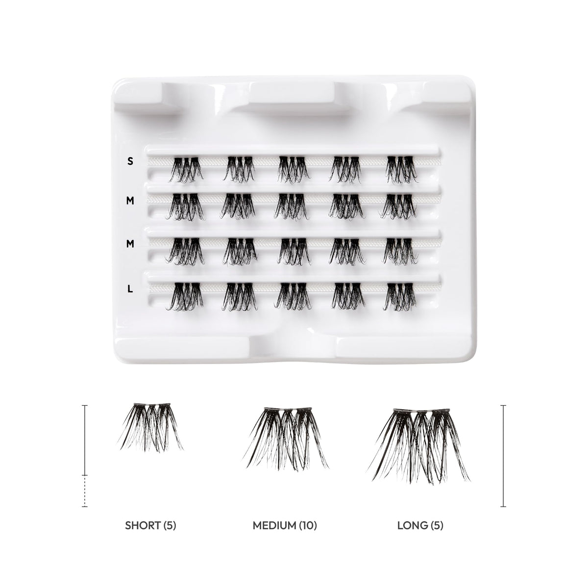 VLuxe Extended Clear Band Faux Mink Cluster, Ultra Comfort False Eyelashes with Light & Clean Extension Look, Clean Thin Band for Natural Blending
