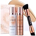 LUMINESS Airbrush Spray Silk Foundation Starter Kit - Fair - Foundation, Primer & Dual-Sided Angled Buffing Brush - Medium, Buildable Coverage Beauty & Personal Care LUMINESS
