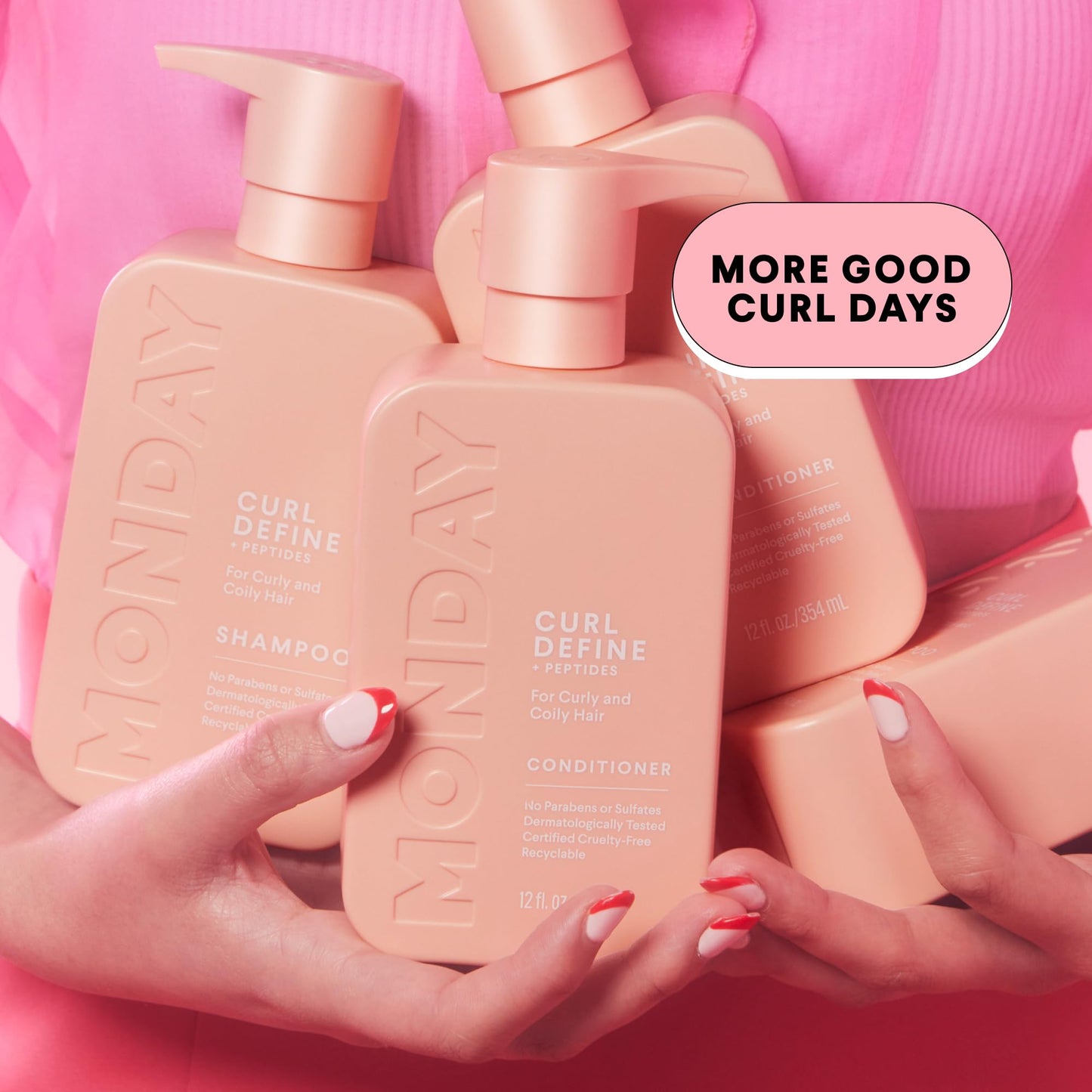 MONDAY HAIRCARE Curl Define Shampoo + Conditioner Set (2 Count) 12 oz Each Nourishes Curls, Tames Frizz, Coconut Oil and Shea Butter Enhance Shine Beauty & Personal Care MONDAY HAIRCARE