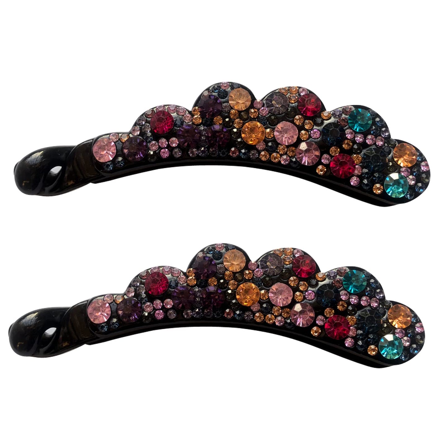 Sparkly Rhinestone Flower Banana Hair Clip Crystal Ponytail Holder Twist Hair Clips No Slip Bow Grip Comb Clamp Hair Grip with Teeth Hairpins Hair Beauty & Personal Care OFIYOU