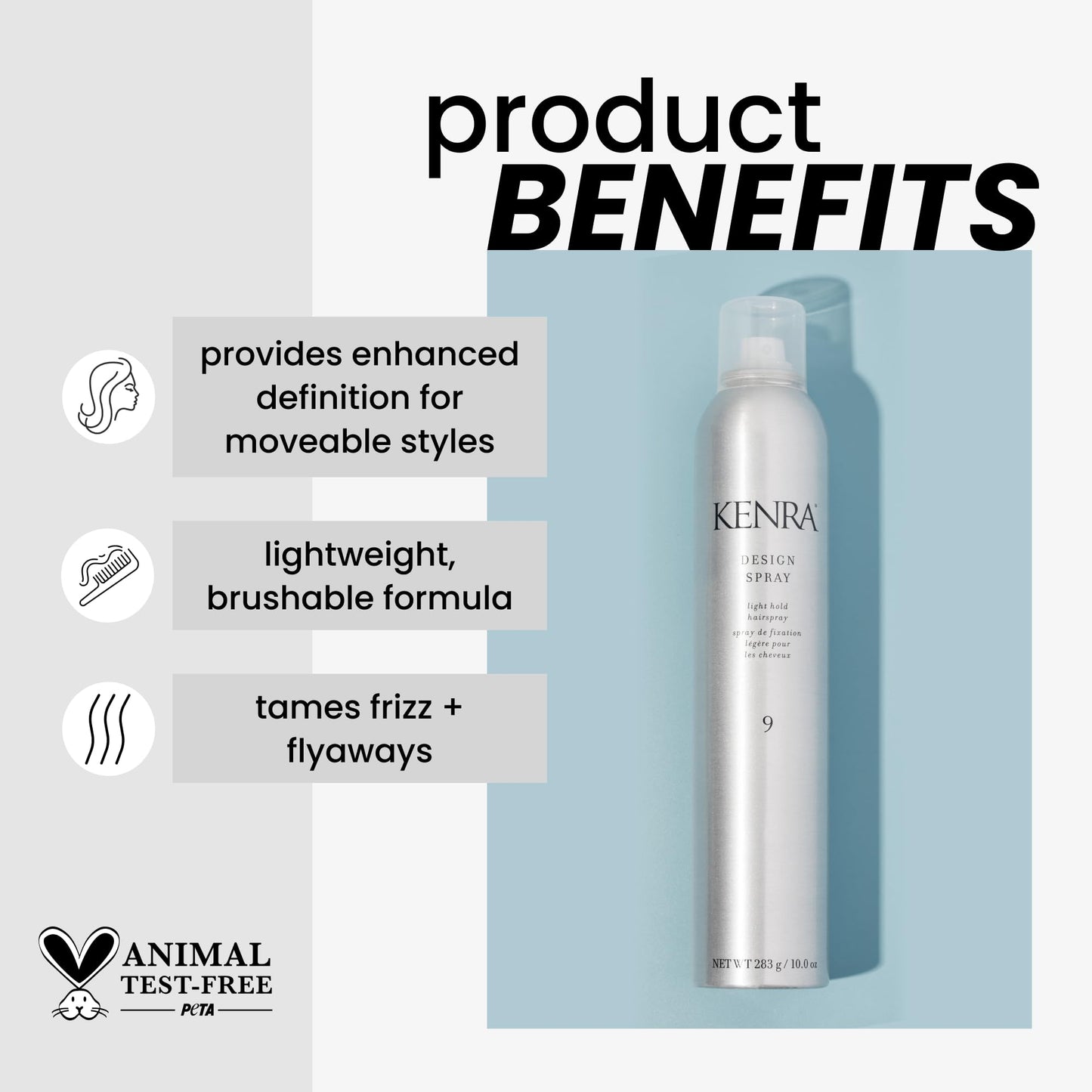 Kenra Professional Design Spray 9 | Light Hold Hairspray | Tames Frizz & Flyaways | Lightweight, Brushable Formula | All Hair Types | 10 oz (2-Pack) Beauty & Personal Care Kenra
